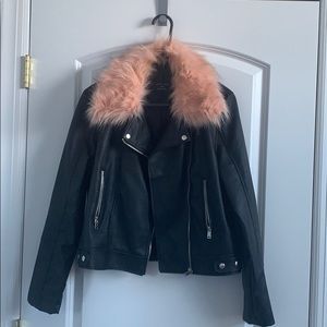 Faux Fur Leather Jacket